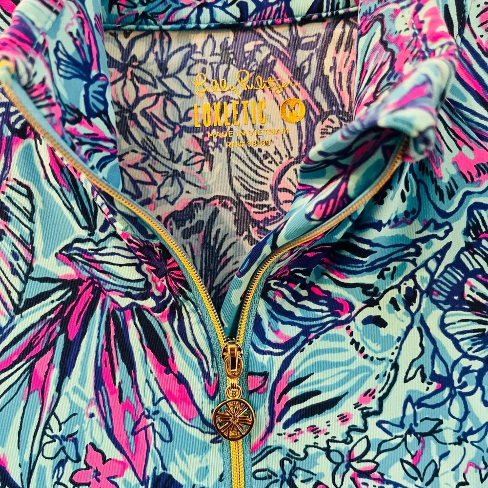 LILLY PULITZER JUSTINE HALF ZIP UPF 5
BREAKWATER BLUE SHELLS N BELLS M - Picture 9 of 11